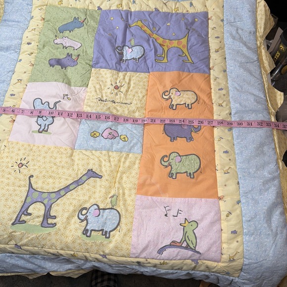John Lennon Carters Baby Blanket Nursery Quilt Crib Comforter Love Animals - Picture 2 of 5